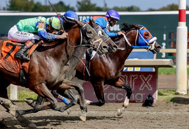 September 19, 2026, Bensalem, Pa, USA: Buccherino (2) ridden by Eliseo Ruiz wins the Stable Recovery Stakes on Pennsylvania Derby Day at Parx Casino and Racing in Bensalem, Pennsylvania on September 19, 2026. Eclipse Sportswire CSM Headline: Horse Racing 2026: Pennsylvania Derby Day PARX SEP 19  - ZUMAcs17 20260919_faf_cs17_036 Copyright: xTimxSudduthx