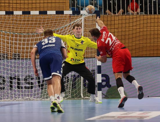 GER HBL2 2026–2027 Season: VfL Potsdam vs. EULEN Ludwigshafen, September 19, 2026, MBS Arena, Potsdam Tim Niclas SCHRÖDER 1 VfL Potsdam 33, Frederik HÖLER 1 VfL Potsdam 1, Kian SCHWARZER Eulen Ludwigshafen 22