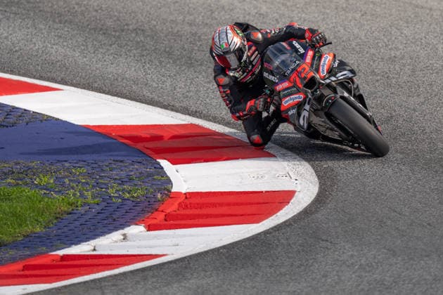 MotoGP Of Austria - Qualifying Marco Bezzecchi of Aprilia Racing during qualifying for the Austrian MotoGP Grand Prix at the Red Bull Ring race track in Spielberg, Austria, on September 19, 2026. Spielberg Austria  Copyright: xFabioxAvernax originalFilename:averna-practice260919_npTb4.jpg