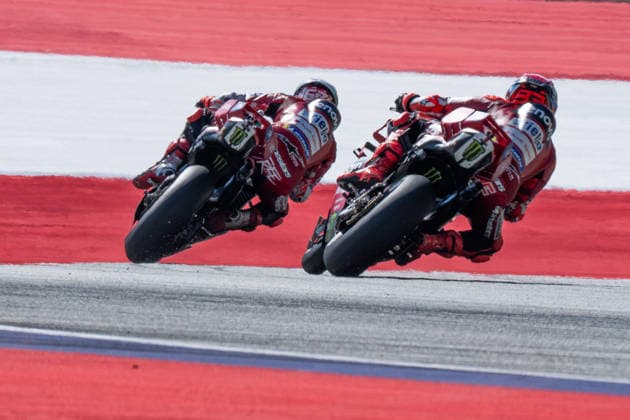 MotoGP Of Austria - Qualifying Francesco Bagnaia (Ducati Lenovo Team) and Marc Marquez (Ducati Lenovo Team) during the qualifying session of the Austrian MotoGP Grand Prix at the Red Bull Ring race track in Spielberg, Austria, on September 19, 2026. Spielberg Austria  Copyright: xFabioxAvernax originalFilename:averna-practice260919_npXZg.jpg