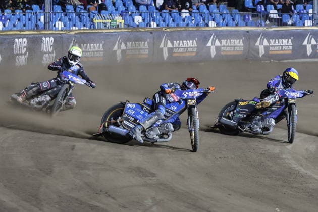 Rzeszow 19.09.2026. Speedway Euro Championship 2026 - Round 3 in Rzeszow, Poland --- Zuzel Indywidualne Mistrzostwa Europy 3 Final SEC w Rzeszowie Persons Shown : Mathias Pollestad, Nazar Parnicki, Nazar Parnitskyi, Kai Huckenbeck Fot. Konrad Swierad Arena Akcji NEWSPIX.PL --- newspix.pl 