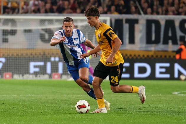 Germany 2. Bundesliga 2026–2027, Matchday 7, Dynamo Dresden vs. Hertha BSC, Rudolf Harbig Stadium, Dresden; Patrice ÄaoviÄ‡ Covic (Dynamo Dresden), 24 on the ball Copyright: xLucasxWalterx