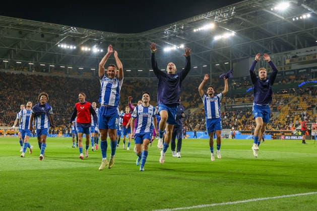 September 19, 2026, xtgx, Soccer, 2. Bundesliga, Dynamo Dresden vs. Hertha BSC Berlin, Hertha celebrating the victory, Celebrations after the final whistle. DFL and DFB regulations prohibit any use of photographs as image sequences and or quasi-video. Dresden