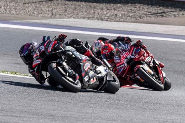 MOTO - MOTO GP - AUSTRIA GRAND PRIX 2026 89 MARTIN Jorge (spa), Aprilia Racing, Aprilia RS-GP26, action with 73 MARQUEZ Alex (spa), BK8 Gresini Racing MotoGP, Ducati Desmosedici GP26 during the 2026 MotoGP Qatar Grand Prix of Austria, on the Red Bull Ring, from September 18 to 20, 2026 in Austria, Spielberg - SpielbergAustria  Copyright: xGIGIxSOLDANOx