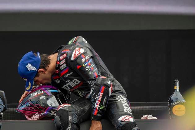 MOTO - MOTO GP - AUSTRIA GRAND PRIX 2026 MARTIN Jorge (spa), Aprilia Racing, Aprilia RS-GP26, portrait, celebrating his win in Sprint Race during the 2026 MotoGP Qatar Grand Prix of Austria, on the Red Bull Ring, from September 18 to 20, 2026 in Austria, Spielberg - SpielbergAustria  Copyright: xGIGIxSOLDANOx