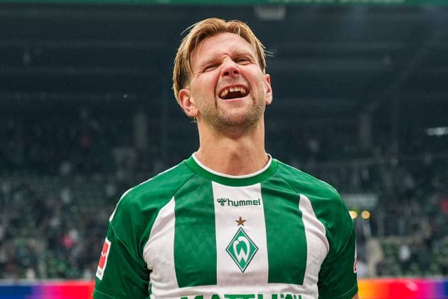 Niklas Füllkrug, Werder Bremen, 10, joy, facial expression, emotion, facial expressions, German soccer, Bundesliga, 2026–27 season, Matchday 4, September 19, 2026, Werder Bremen vs. FC Augsburg, Weserstadion, Bremen Copyright: xLeonxFrickx