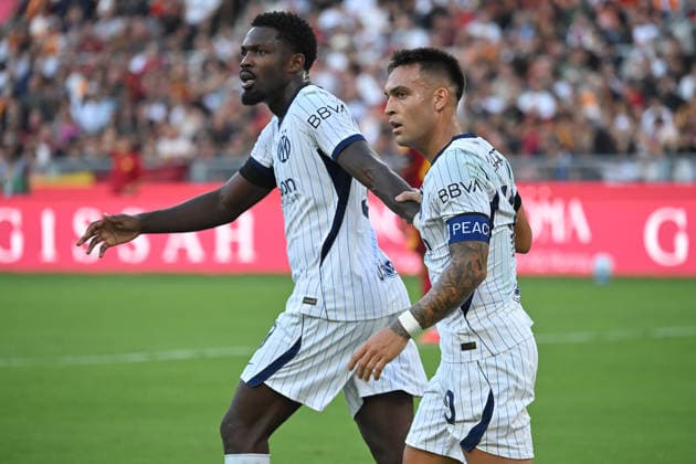 Soccer, Serie A match , Roma v Inter Marcus Thuram of Inter,Lautaro Martinez of Inter during the Serie A match between Roma v Inter at Olympic stadium. Rome (Italy), September 19h, 2026 Imago-Images Emmefoto Copyright: xImago-Images Emmefotox
