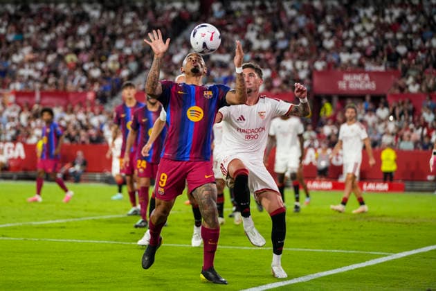 September 19, 2026, Sevilla, Sevilla, Spain: Gabriel Jesus of FC Barcelona, Barca in action during the Spanish league, LaLiga EA Sports, football match played between Sevilla FC and FC Barcelona at Ramon Sanchez-Pizjuan stadium on September 19, 2026, in Sevilla, Spain. Sevilla Spain - ZUMAa181 20260919_zaa_a181_679 Copyright: xJoaquinxCorcherox