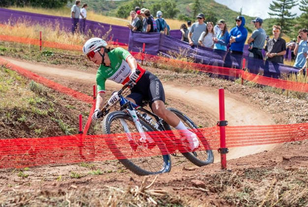 September 19, 2026: ItalyÃ¢â‚¬â ¢s Martina Berta negotiates sweeping curves on her way to victory in elite mountain bike cycling action during the WOOP UCI World Series, Soldier Hollow Nordic Center, Midway, Utah. Larry Clouse CSM Images Midway United States - ZUMAc04_ 20260919_zma_c04_182 Copyright: xLarryxClouse Csmx