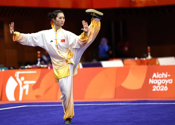 (260920) -- NAGOYA, Sept. 20, 2026 -- Tong Xin of China competes during the Taijiquan round of the women s Taijiquan and Taijijian final at the 20th Asian Games Aichi-Nagoya 2026 in Nagoya, Japan, Sept. 20, 2026. ) (SP)JAPAN-NAGOYA-ASIAN GAMES-WUSHU-WOMEN S TAIJIQUAN AND TAIJIJIAN WangxDongzhen 