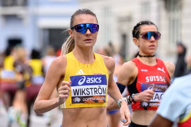 September 20, 2026: Carolina Wikström of Sweden during warm-ups ahead of the Copenhagen Half Marathon at the World Athletics Road Running Championships on September 20, 2026 in Copenhagen. Photo by Mathilda Schuler. BILDBYRAN code MA MA1036. track and field, athletics, friidrett, World Athletics Road Running Championships, Copenhagen Half Marathon 2026, BBENG Half Marathon  Copyright: MATHILDAxSCHULER BB260920MA002