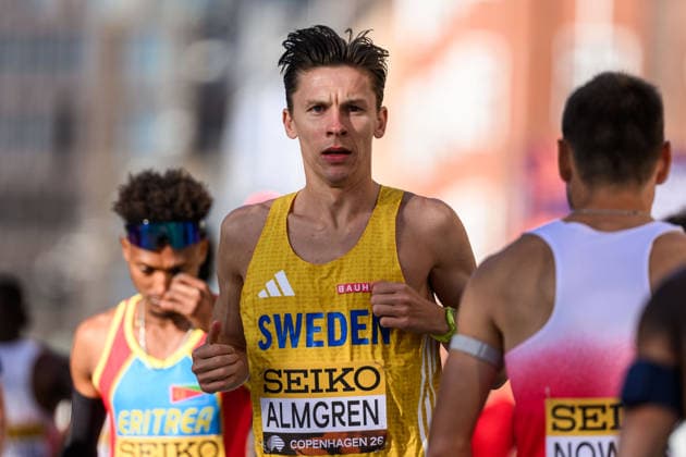 September 20, 2026: Andreas Almgren of Sweden during the Copenhagen Half Marathon at the World Athletics Road Running Championships on September 20, 2026 in Copenhagen. Photo by Mathilda Schuler, BILDBYRAN, code MA MA1036. track and field, athletics, friidrett, World Athletics Road Running Championships, Copenhagen Half Marathon 2026, BBENG Half Marathon  Copyright: MATHILDAxSCHULER BB260920MA008