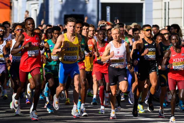 September 20, 2026: Andreas Almgren of Sweden during the Copenhagen Half Marathon at the World Athletics Road Running Championships on September 20, 2026 in Copenhagen. Photo by Mathilda Schuler, BILDBYRAN, code MA MA1036. track and field, athletics, friidrett, World Athletics Road Running Championships, Copenhagen Half Marathon 2026, BBENG Half Marathon  Copyright: MATHILDAxSCHULER BB260920MA019