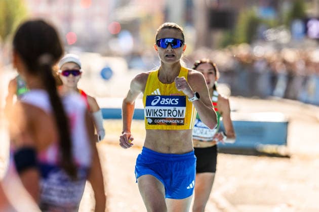 September 20, 2026: Carolina Wikström of Sweden during the Copenhagen Half Marathon at the World Athletics Road Running Championships on September 20, 2026 in Copenhagen. Photo by Mathilda Schuler, BILDBYRAN, code MA MA1036. track and field, athletics, friidrett, World Athletics Road Running Championships, Copenhagen Half Marathon 2026, BBENG Half Marathon  Copyright: MATHILDAxSCHULER BB260920MA031