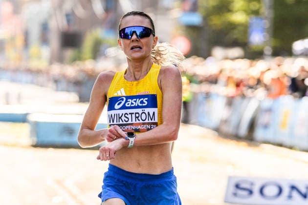 September 20, 2026: Carolina Wikström of Sweden after the Copenhagen Half Marathon at the World Athletics Road Running Championships on September 20, 2026 in Copenhagen. Photo by Mathilda Schuler, BILDBYRAN, code MA MA1036. track and field, athletics, friidrett, World Athletics Road Running Championships, Copenhagen Half Marathon 2026, BBENG Half Marathon, Depp Copyright: MATHILDAxSCHULER BB260920MA033