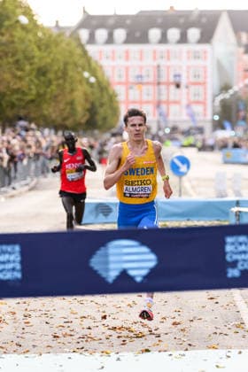 September 20, 2026: Andreas Almgren of Sweden during the Copenhagen Half Marathon at the World Athletics Road Running Championships on September 20, 2026 in Copenhagen. Photo by Mathilda Schuler, BILDBYRAN, code MA MA1036. track and field, athletics, friidrett, World Athletics Road Running Championships, Copenhagen Half Marathon 2026, BBENG Half Marathon  Copyright: MATHILDAxSCHULER BB260920MA048