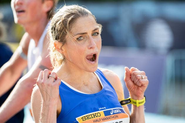 September 20, 2026: Therese Johaug of Norway during the Copenhagen Half Marathon at the World Athletics Road Running Championships on September 20, 2026 in Copenhagen. Photo by Mathilda Schuler. BILDBYRAN code MA MA1036. athletics, friidrett, World Athletics Road Running Championships, Copenhagen Half Marathon 2026, BBENG Half Marathon  Copyright: MATHILDAxSCHULER BB260920MA058