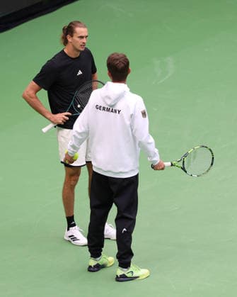 Alexander Zverev (GER), Michael Kohlmann, Davis Cup Captain, Davis Cup: Germany vs. Croatia, Heristo Arena, Halle, Westphalia, Germany; Tennis Davis Cup 2026, Heristo Arena, Halle, North Rhine-Westphalia, Germany, September 20, 2026 Copyright: xJuergenxHasenkopfx