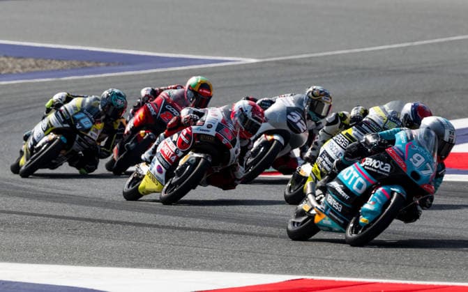 MOTORSPORTS - MotoGP, GP of Austria 2026 SPIELBERG,AUSTRIA,20.SEP.26 - MOTORSPORTS - Moto2, Grand Prix of Austria, Red Bull Ring. Image shows Nicola Carraro (ITA Rivacold Snipers Team), Leo Rammerstorfer (AUT SIC58 Squadra Corse) and Marco Morelli (ARG CFMOTO Gaviota Aspar Team).  GEPAxpictures xMaticxKlansek