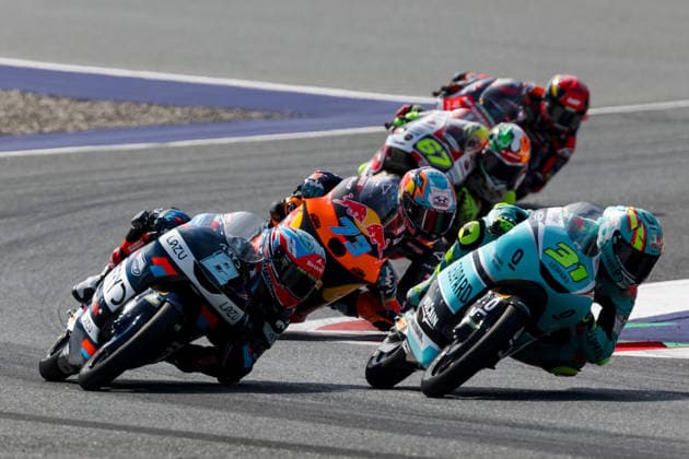 MOTORSPORTS - MotoGP, GP of Austria 2026 SPIELBERG,AUSTRIA,20.SEP.26 - MOTORSPORTS - Moto2, Grand Prix of Austria, Red Bull Ring. Image shows Eddie O Shea (GBR GRYD Racing), Valentin Perrone (ARG Red Bull KTM Tech3) and Adrian Fern‡ndez (ESP Leopard Racing).  GEPAxpictures xMaticxKlansek