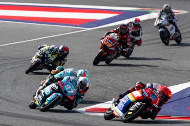 MOTORSPORTS - MotoGP, GP of Austria 2026 SPIELBERG,AUSTRIA,20.SEP.26 - MOTORSPORTS - Moto2, Grand Prix of Austria, Red Bull Ring. Image shows Jesus Rios (ESP Rivacold Snipers Team), Marco Morelli (ARG CFMOTO Gaviota Aspar Team) and Ryusei Yamanaka (JPN AEON Credit - MT Helmets - MSI).  GEPAxpictures xMaticxKlansek