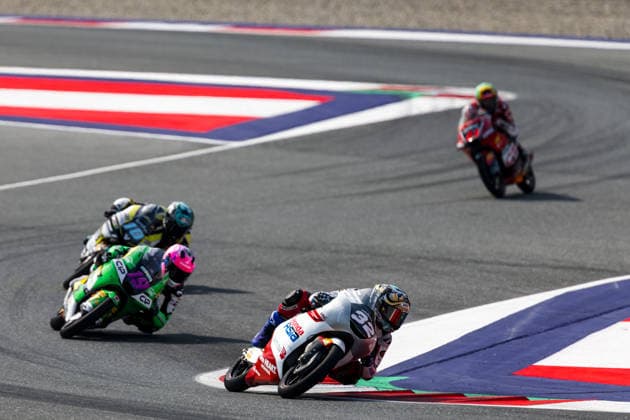 MOTORSPORTS - MotoGP, GP of Austria 2026 SPIELBERG,AUSTRIA,20.SEP.26 - MOTORSPORTS - Moto2, Grand Prix of Austria, Red Bull Ring. Image shows Nicola Carraro (ITA Rivacold Snipers Team), Scott Ogden (GBR CIP Green Power) and Zen Mitani (JPN Honda Team Asia).  GEPAxpictures xMaticxKlansek