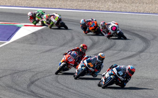 MOTORSPORTS - MotoGP, GP of Austria 2026 SPIELBERG,AUSTRIA,20.SEP.26 - MOTORSPORTS - Moto2, Grand Prix of Austria, Red Bull Ring. Image shows Hakim Danish (MAS AEON Credit - MT Helmets - MSI), Joel Kelso (AUS GRYD Racing) and Eddie O Shea (GBR GRYD Racing).  GEPAxpictures xMaticxKlansek