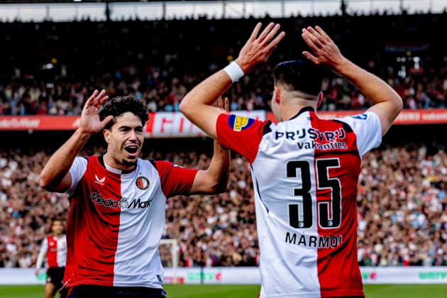 ROTTERDAM SC Feyenoord Rotterdam forward Nacho Ferri scores to make it 2–0 and celebrates the goal during the Vriendenloterij Eredivisie match between Feyenoord and FC Utrecht at Stadion De Kuip on September 20, 2026, in Rotterdam, the Netherlands. Photo by DeFodi Images