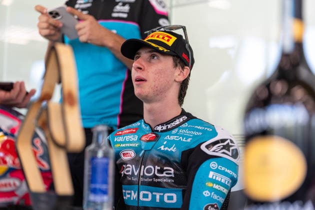 SPIELBERG, ÖSTERREICH - SEPTEMBER 20: Das Bild zeigt Maximo Quiles aus Spanien auf der Maschine des CFMOTO Gaviota Aspar Teams während des MotoGP Großer Preis von Österreich 2026 - Pressekonferenz Moto 3 am RED BULL RING am September 20, 2026 in Spielberg, ÖSTERREICH, STEIERMARK. SPIELBERG, AUSTRIA - SEPTEMBER 20: The image shows Maximo Quiles of Spain on the CFMOTO Gaviota Aspar Team machine during the MotoGP Austrian Grand Prix 2026 - Moto3 press conference, PK, Pressekonferenz at the RED BULL RING on September 20, 2026 in Spielberg, AUSTRIA, STYRIA. Copyright: xIBEX.agencyx xKlausxPressbergerx