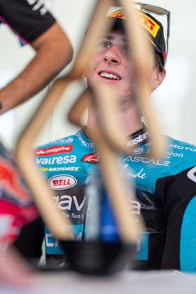 PIELBERG, ÖSTERREICH - SEPTEMBER 20: Das Bild zeigt Maximo Quiles aus Spanien auf der Maschine des CFMOTO Gaviota Aspar Teams während des MotoGP Großer Preis von Österreich 2026 - Pressekonferenz Moto 3 am RED BULL RING am September 20, 2026 in Spielberg, ÖSTERREICH, STEIERMARK. SPIELBERG, AUSTRIA - SEPTEMBER 20: The image shows Maximo Quiles of Spain on the CFMOTO Gaviota Aspar Team machine during the MotoGP Austrian Grand Prix 2026 - Moto3 press conference, PK, Pressekonferenz at the RED BULL RING on September 20, 2026 in Spielberg, AUSTRIA, STYRIA. Copyright: xIBEX.agencyx xKlausxPressbergerx