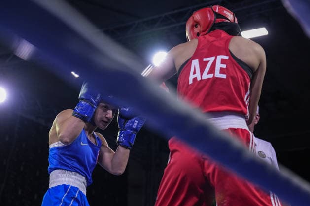 2026 European Boxing Championships in Bulgaria SOFIA, BULGARIA - SEPTEMBER 20: Buse Naz Cakiroglu (blue) of Turkiye competes against Zeynab Rahimova (red) of Azerbaijan during the women s 54kg category match at the 2026 European Boxing Championships at Asics Arena in Sofia, Bulgaria on September 20, 2026. Osmancan Gurdogan Anadolu Sofia Bulgaria. Editorial use only. Please get in touch for any other usage.  Copyright: x2026xAnadoluxOsmancanxGurdoganx