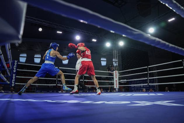 2026 European Boxing Championships in Bulgaria SOFIA, BULGARIA - SEPTEMBER 20: Buse Naz Cakiroglu (blue) of Turkiye competes against Zeynab Rahimova (red) of Azerbaijan during the women s 54kg category match at the 2026 European Boxing Championships at Asics Arena in Sofia, Bulgaria on September 20, 2026. Osmancan Gurdogan Anadolu Sofia Bulgaria. Editorial use only. Please get in touch for any other usage.  Copyright: x2026xAnadoluxOsmancanxGurdoganx