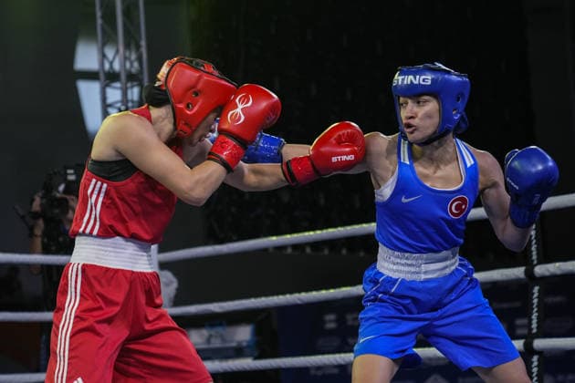 2026 European Boxing Championships in Bulgaria SOFIA, BULGARIA - SEPTEMBER 20: Buse Naz Cakiroglu (blue) of Turkiye competes against Zeynab Rahimova (red) of Azerbaijan during the women s 54kg category match at the 2026 European Boxing Championships at Asics Arena in Sofia, Bulgaria on September 20, 2026. Osmancan Gurdogan Anadolu Sofia Bulgaria. Editorial use only. Please get in touch for any other usage.  Copyright: x2026xAnadoluxOsmancanxGurdoganx