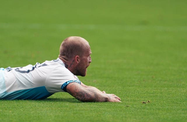 Germany Soccer 2. Bundesliga 2026–2027, Matchday 6: Hannover 96 vs. VfL Bochum at Heinz von Heiden Arena Stadium in Hannover—Facial expressions, emotions—Philipp Hofmann (VfL Bochum), 33 Copyright: xAymanxAlahmedx