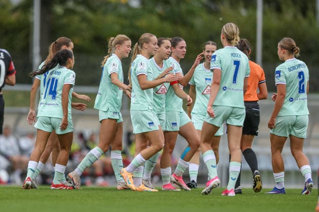 GER, Frankfurt, Eintracht Frankfurt II vs. Hertha BSC Berlin, Women s Bundesliga 2, Soccer, DFB, 2026–2027 Season, Stadion am Brentanobad, Matchday 7 in pictures: Elfie Wellhausen, Hertha BSC Women s Team No. 11, Goal, Celebration and Joy, Emotions. DFB and DFL regulations prohibit any use of photographs as image sequences and or quasi-video. September 20, 2026 Copyright: HMBxMedia HendrikxHamelau