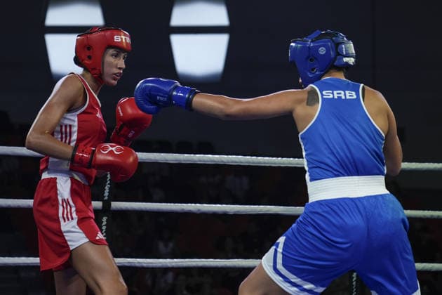2026 European Boxing Championships in Bulgaria SOFIA, BULGARIA - SEPTEMBER 20: Milena Matovic (blue) of Serbia competes against Maelys Richol (red) of France during the women s 70kg category match at the 2026 European Boxing Championships held at Asics Arena in Sofia, Bulgaria, on September 20, 2026. Osmancan Gurdogan Anadolu Sofia Bulgaria. Editorial use only. Please get in touch for any other usage.  Copyright: x2026xAnadoluxOsmancanxGurdoganx