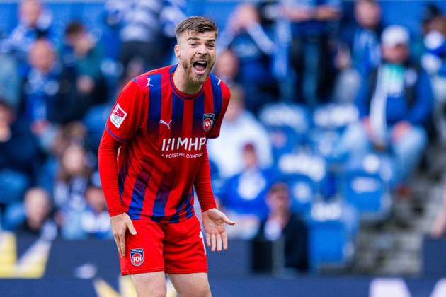September 20, 2026 Soccer, 2026–2027, 2. Bundesliga, Matchday 6, DSC Arminia Bielefeld vs. 1. FC Heidenheim, Julian Niehues, Heidenheim. DFL regulations prohibit any use of photographs as image sequences and or quasi-video.