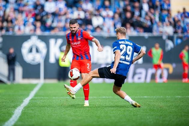 September 20, 2026 Soccer, 2026–2027, 2. Bundesliga, Matchday 6, DSC Arminia Bielefeld 1 FC Heidenheim; Referee: Marnon Busch (Heidenheim), Tim Handwerker (Bielefeld); DFL regulations prohibit any use of photographs as image sequences and or quasi-video