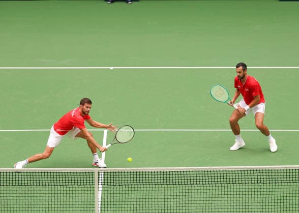 Team Croatia, Nikola Mektic, Mate Pavic, Men s Doubles, Davis Cup: Germany vs. Croatia, Heristo Arena, Halle West, Germany; Tennis Davis Cup 20026; Heristo Arena, Halle West, North Rhine-Westphalia, Germany; September 20, 2026 Copyright: xJuergenxHasenkopfx