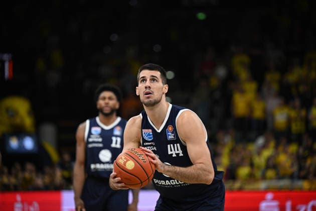 September 20, 2026, GER, Basketball, Bundesliga 1 Matchday, 2026–2027 Season, Oldenburg, EWE Arena, EWE Baskets Oldenburg vs. Syntainics MBC during a free throw by Jure PLANINIC, Syntainics MBC 44, Oldenburg, EWE Arena, Lower Saxony, Germany Copyright: xnordphotoxGmbHx xRojahnx