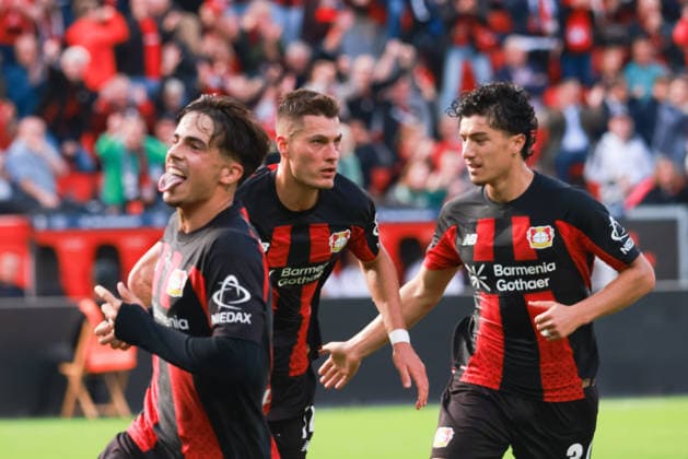 Goal Celebration 1-0 Patrick Schick B04, Leverkusen, Germany, September 20, 2026, Bundesliga Soccer, Matchday 4, Bayer 04 Leverkusen vs. RB Leipzig. DFL regulations prohibit any use of photographs as image sequences and or quasi-video.