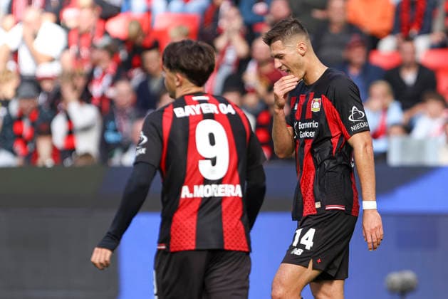 Patrik Schick of Bayer 04 Leverkusen looks dejected during the Bundesliga match between Bayer 04 Leverkusen and RB Leipzig, BayArena on September 20, 2026, in Leverkusen, Germany. Photo by Oliver Kaelke, DeFodi Images. Patrik Schick of Bayer 04 Leverkusen looks dejected during the Bundesliga match between Bayer 04 Leverkusen and RB Leipzig at BayArena on September 20, 2026 in Leverkusen, Germany. Photo by Oliver Kaelke, DeFodi Images. DFB and DFL regulations prohibit any use of photographs as image sequences and or quasi-video. Photo by Oliver Kaelke, DeFodi Images.