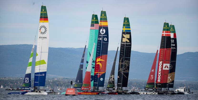 September 20, 2026, Geneva, Geneva, Switzerland: Geneva Switzerland, 09 20 2026: Several competitors at the start of the first race on Sunday during Rolex Switzerland Sail Grand Prix, Geneva, Rolex Switzerland Sail Grand Prix, Geneva which was also the second edition of the Rolex Switzerland Sail Grand Prix, Geneva and took place at Geneva Yacht Club in Geneva, Switzerland. Sailing 26: Rolex Switzerland Sail Grand Prix, Geneva  - ZUMAd206 20260920_zip_d206_027 Copyright: xEricxDubostx
