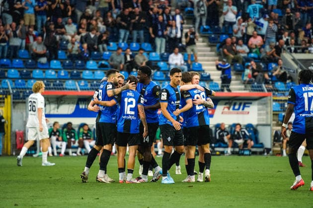 September 20, 2026, xwppx, Soccer 3rd Division, SV Waldhof Mannheim vs. Preußen Münster – Waldhof Mannheim celebrates a 1-0 win thanks to a goal by Julian Rieckmann, SV Waldhof Mannheim