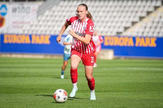 Soccer, Google Pixel Women s Bundesliga, Matchday 5, 2026–2027, SC Freiburg vs. Bayer 04 Leverkusen, September 20, 2026, Dreisamstadion, Freiburg, Luca Birkholz (SC Freiburg), 23, Freiburg, Dreisamstadion, Baden-Württemberg, Germany Copyright: xFINLEYxMÖRCHx