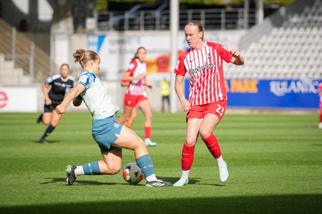 Soccer, Google Pixel Women s Bundesliga, Matchday 5, 2026–2027, SC Freiburg vs. Bayer 04 Leverkusen, September 20, 2026, Dreisamstadion, Freiburg, Luca Birkholz (SC Freiburg), 23, Freiburg, Dreisamstadion, Baden-Württemberg, Germany Copyright: xFINLEYxMÖRCHx