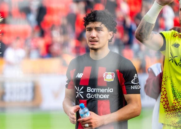 Germany 1 Bundesliga 2026–2027, Matchday 4, Bayer 04 Leverkusen vs. RB Leipzig, Saturday, September 20, 2026, BayArena Stadium, Leverkusen, North Rhine-Westphalia. Joy, emotions, cheering, victory celebration, reaction, Ibrahim Maza, Bayer 04 Leverkusen, 30, Leverkusen, BayArena Stadium, Leverkusen, Germany Copyright: xOrhanxHabashx