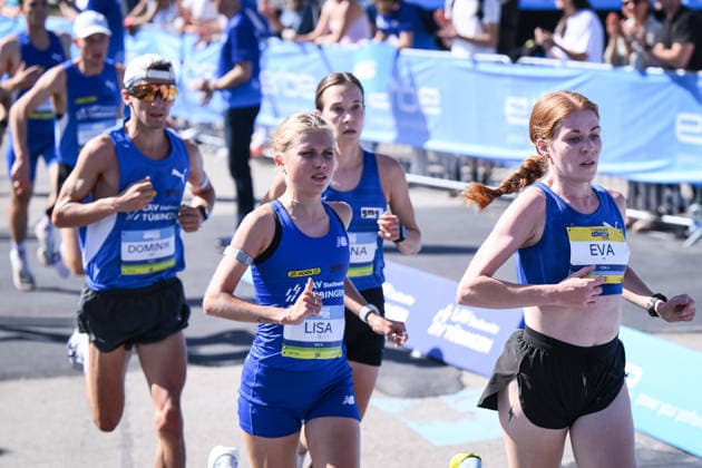 Running, Track and Field, Tübingen City Run 33, Erbelauf 2026, September 20, 2026, Fastest Woman, Lisa Merkel (center), LAV Stadtwerke Tübingen with Eva Dietrich (right), LAV Stadtwerke Tübingen and Hanna Klein (back right), LAV Stadtwerke Tübingen