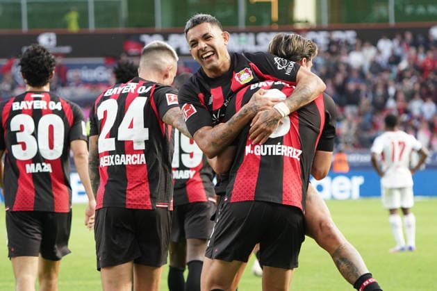 Leverkusen Soccer, Bundesliga Season 2026–2027: Bayer 04 Leverkusen vs. RB Leipzig, September 20, 2026, BayArena, Leverkusen—Facundo Medina (Bayer 04 Leverkusen) in action, still image