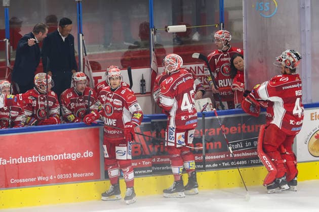 Sahnpark Crimmitschau, September 20, 2026; 2026–27 Season; Ice Hockey; 2nd Bundesliga; Regular Season; Game 2; Sachsen Ice Arena; Eispiraten; Eispiraten; EHC Freiburg; Head Coach Jussi Tuores (EPC) and Esbjörn Hofverberg (Assistant Coach, Crimmitschau, Saxony, Germany